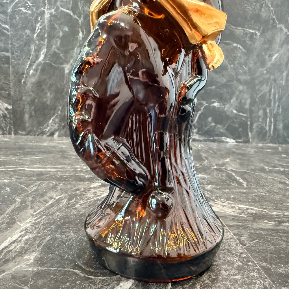 AVON Bucking Bronco and Cowboy Amber Bottle - Picture 3 of 16